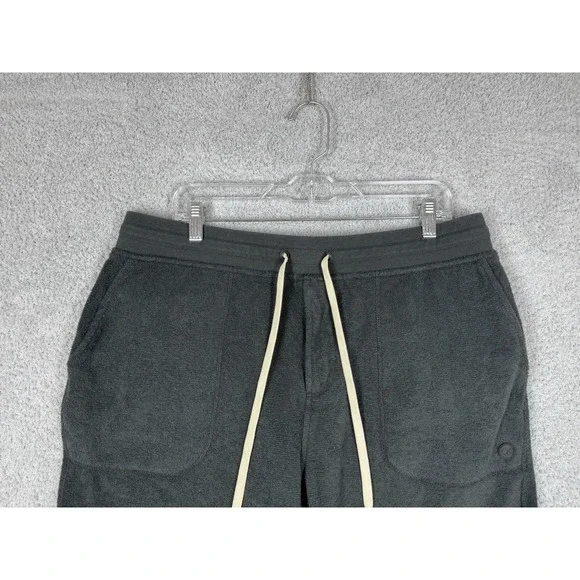 Outerknown Terry Towel Sweat Shorts Men's XL Black Cotton Hemp Blend - Picture 3 of 9